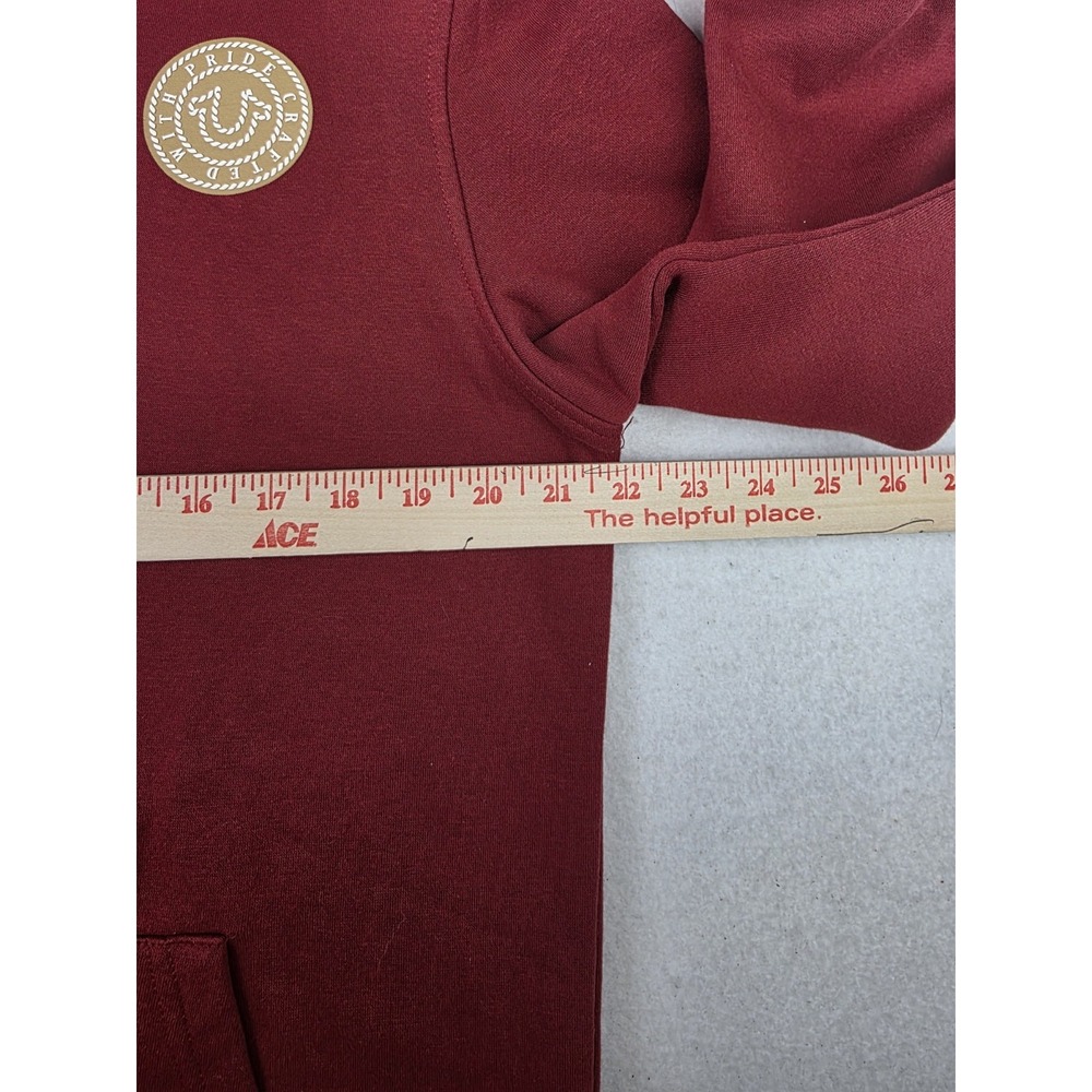 True Religion College Full Zip Hoodie Sweater Rope Design Size M Crafted W Pride - Picture 10 of 11